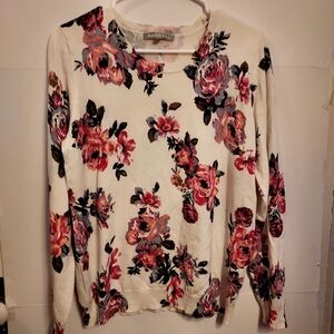 Daniel Rainn Floral Long Sleeve Sweater